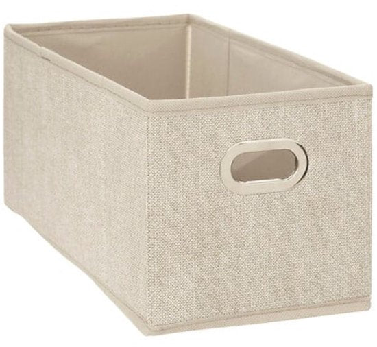 Aufbewahrungsbox - Aufbewahrungsbox-Set - Gesprenkelt - Faltbar - 2er-Set - Stoff-Aufbewahrungskorb - Mit Griff - 31 x 15,5 x 15,2 cm - Beige