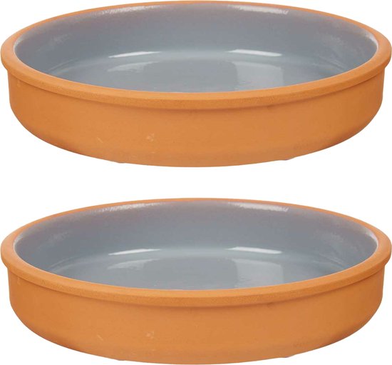 La Dehesa Tapas Servierschale - 2 Stück - Terrakotta - grau - D23 x H4 cm - zum Servieren von Snacks - Auflaufform - rund