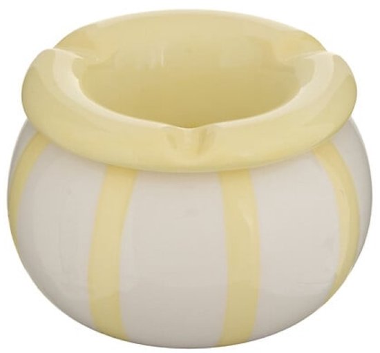 Cendrier Dela - Cendrier design en céramique - Cendrier à cigarettes compact - Cendrier de table moderne - Cendrier décoratif pour intérieur - env. Ø9 x 6 cm - Jaune