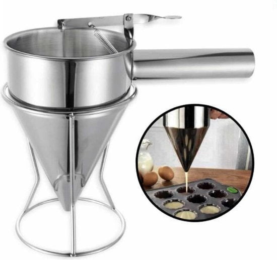 Fondanttrichter-Spender mit Gestell - Edelstahl