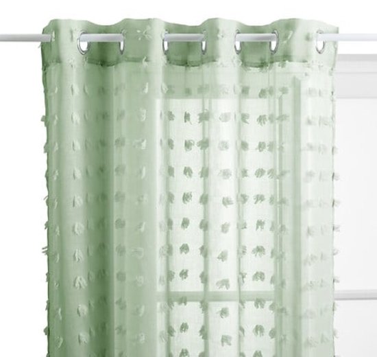 Lily transparant gordijn celadon groen – sluiergordijn, 140 x 240 cm