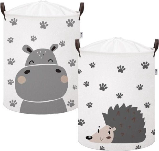 SIPO Toy Baskets – Set of 2 – Hedgehog/Hippo – 43 L – Multicolor