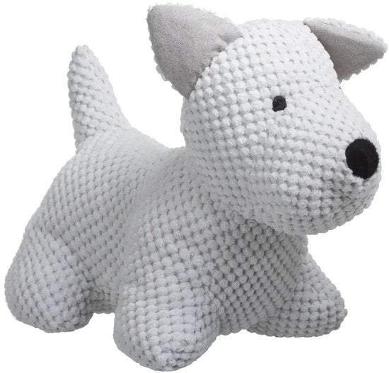 Plush Dog Doorstop - White - 31 x 24 cm - 1 kg - Polyester - Functional & Cute Design - Sand-Filled