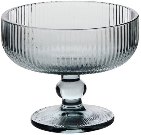 Ice Cream Bowls - Ice Cream Cup - Ice Cream Sundae Glass - Set of 6 – Glass Dessert Bowls - Bowls for Ice Cream, Desserts, Fruit & Snacks - Dishwasher Safe - 340 ml - Grey