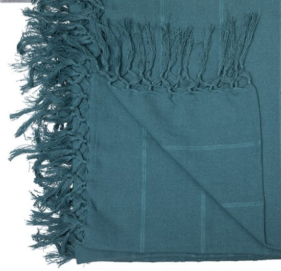 Anjali Bedsprei - Luxe Rayon Bedsprei - Grote Bedcover voor Tweepersoonsbed - Decoratieve Sprei voor Slaapkamer - 230 x 250 cm - Blauw