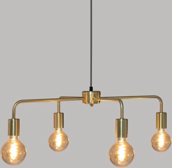 KELI Lam pe suspendue en métal 4 têtes - E27 - 40 W - ˜69 cm - Or