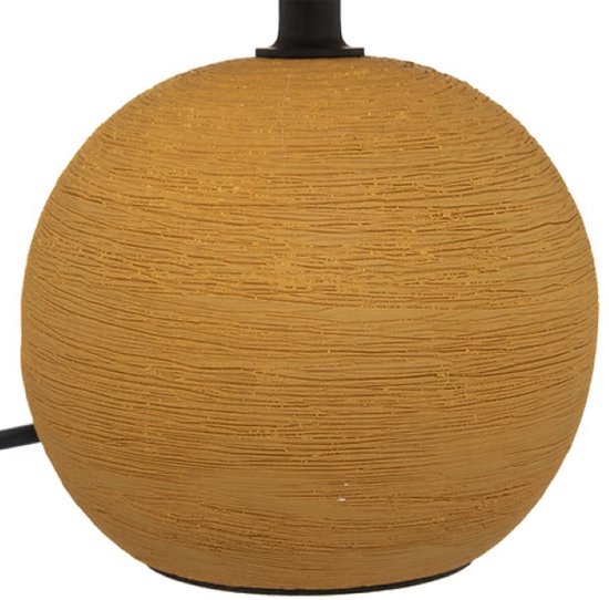 Timéo Bol Tafellamp - Keramische Lamp - Set van 2 - Moderne Tafellamp met Kabel - Sfeerverlichting voor Woonkamer - Slaapkamer - Bureau - 25 cm in Hoogte - Geel