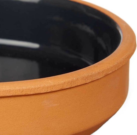 La Dehesa - Tapas / Crème-brûlée-Schälchen - 8 Stück  - Terrakotta / Schwarz - 16 x 4 cm - Servierschälchen - Häppchen - Lebensmittel