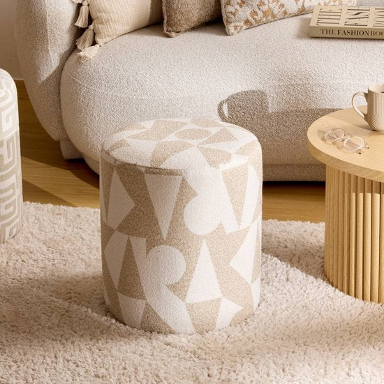 Atmosphera Delor Arty Poef - Ø36xH40 cm - Beige