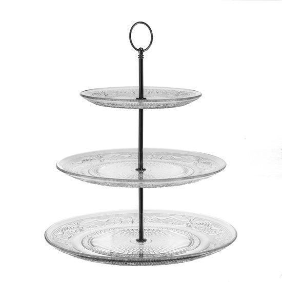 Secret de Gourmet glazen etagère 3-laags – serveerbord voor high tea, 34 cm – foto 3