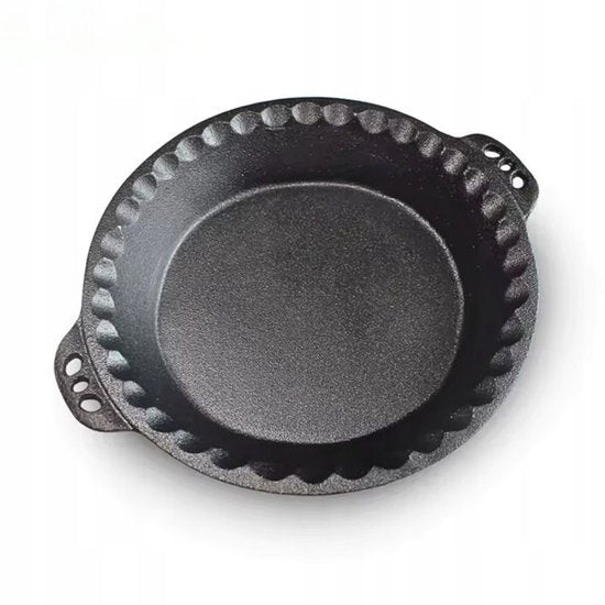 Hage - Cake Tin - Baking Pan - Cast Iron Cake Tin - With Handles - Sturdy & Durable - For Cake, Quiche, Pastry & Bread - Oven & Grill - Ø26 cm - 1 Liter - Black