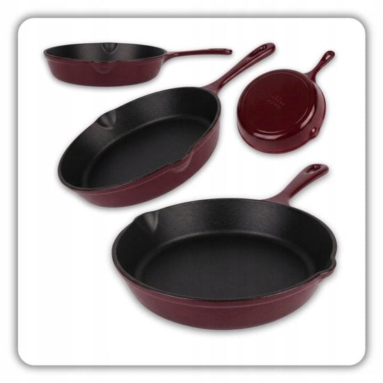 Hage - Poêle à frire - Poêle en fonte émaillée - Poêle à frire en fonte - Compatible induction, gaz & four - Ø20 x 4,5 cm - Violet