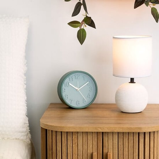 Timéo Table Lamp - Set of 2 - Table Lamps - Striped Sphere Lamp - E14 Table Lamp Mood Lighting - Ceramic - 25 cm in Height - White