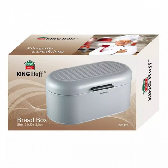 Kinghoff 1712 - Bread bin - grey - steel