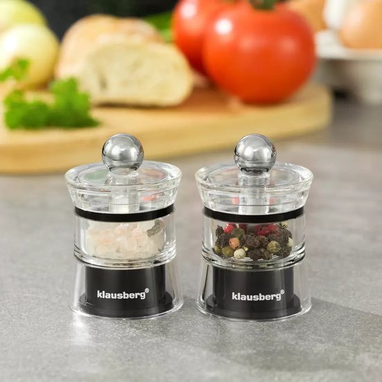 Klausberg - Salt and Pepper Mill Set - 6 cm - Ceramic Mechanism