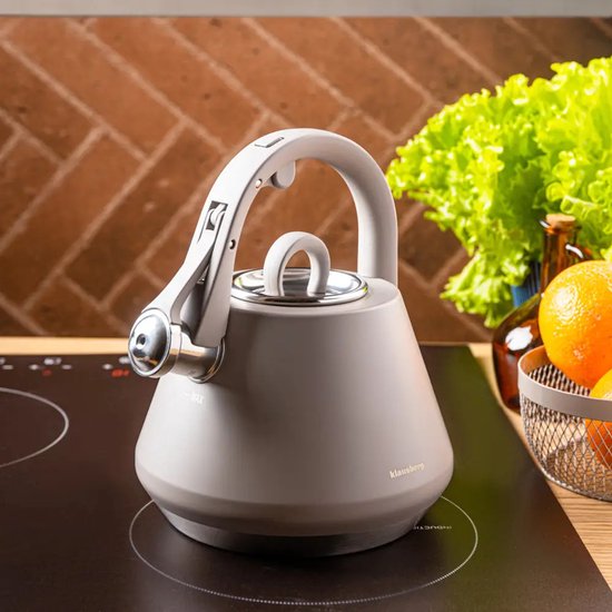 Klausberg 7949 - Whistling kettle - 2.5 liters - Stainless steel - Grey