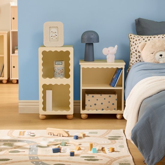 Atmosphera Kids Bouli Nachtkastje - Opbergmeubel - 31 x 30 x 64 cm - Beige