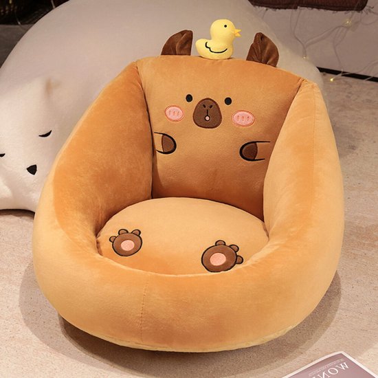 Zachte kinderstoel capybara met eend – pluche kinderfauteuil, 50 x 45 cm – foto 2