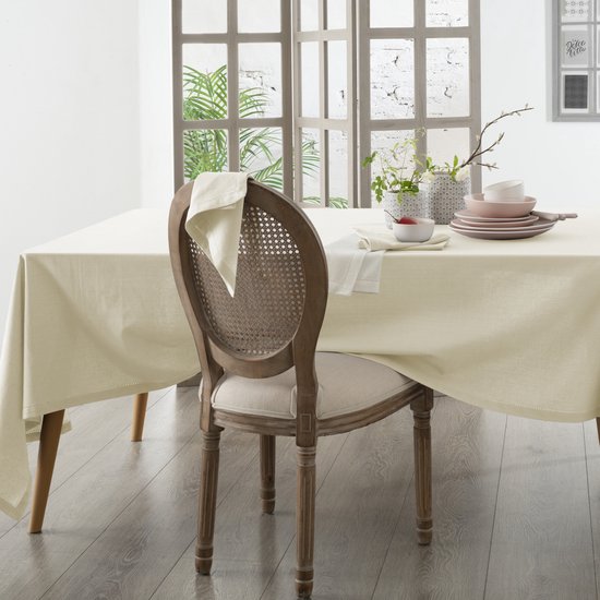 Atmosphera Tischdecke - beige - Baumwolle - 240 x 140 cm - rechteckig - Tischtuch