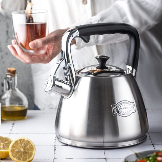 Klausberg KB-7612 - bouilloire sifflante - 3 litres - inox - tous feux dont induction - Argenté