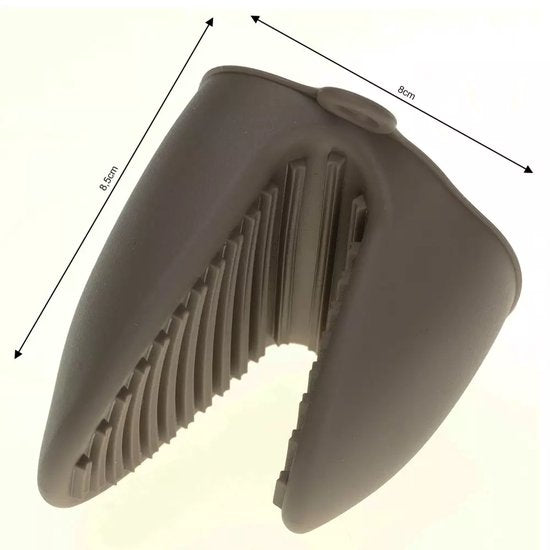 Kinghoff - 2-Delige - Siliconen Pannenlapset - Ovenhandschoen - Hittebestendige Pot Gripper - Antislip Siliconen - Geschikt voor Oven, Magnetron en Vriezer - 8,5 x 7,8 cm - Grijs