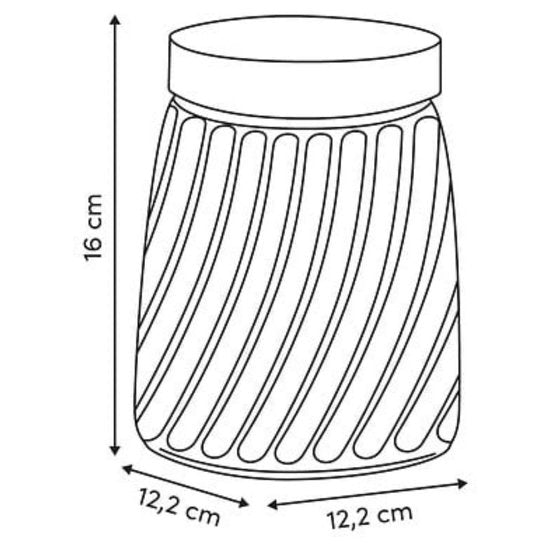 Bocal de conservation Food Essentials Ventura - cuisine - verre strié / bambou - 1,3 litre - couvercle rotatif hermétique - bocaux de conservation - pots de stockage