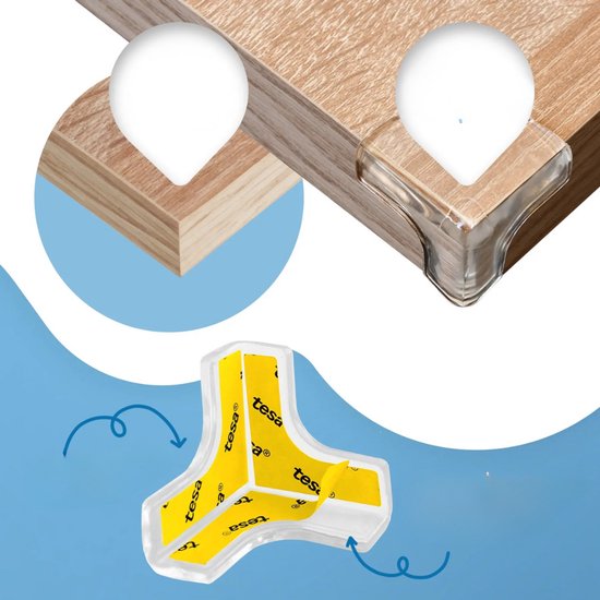 Sipo Self-adhesive Furniture Corner Protectors, set of 12, 3.8 x 3.8 cm, transparent