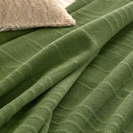 Atmosphera Cotton Throw - Blanket - 160 x 220 cm - Khaki
