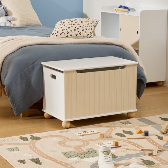 Atmosphera Kids speelgoedkist Bouli – beige opbergbox met handgrepen – foto 3