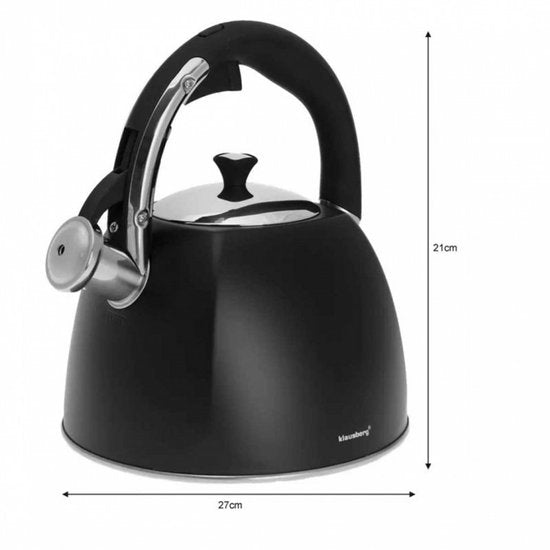 Bouilloire sifflante Klausberg KB-7194 - 3L - inox - tous feux dont induction
