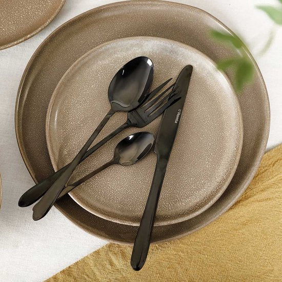 HOMLA - ABELE - Cutlery set - 16 pieces - Black