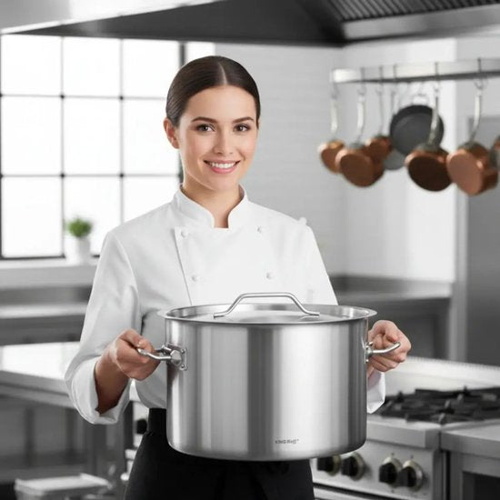 Kinghoff grote kookpan 27 liter met deksel – RVS soeppan Ø 38 cm, inductie – foto 4