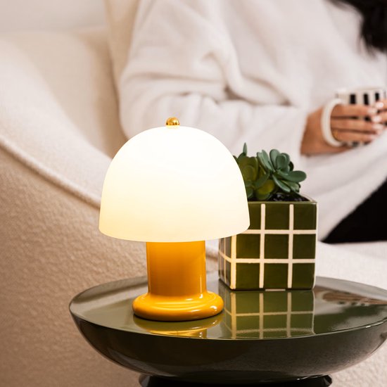 Atmosphera LED Table Lamp - Ø16xH21 cm - Ochre