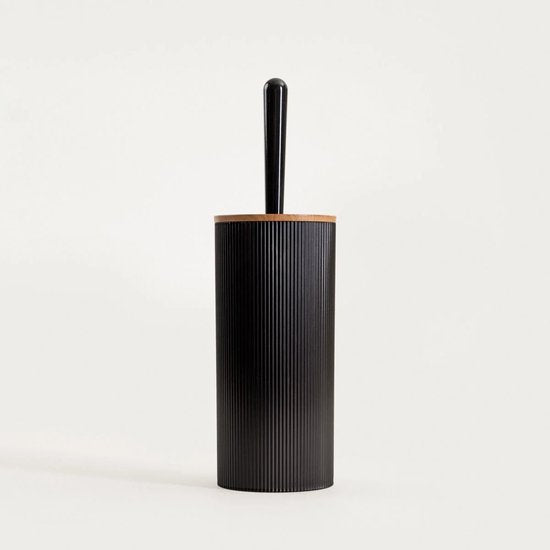 Homla - Diall Toilettenbürste - Badezimmerzubehör - WC-Bürste mit Halter - Hygienische Toilettenbürste Badezimmer - Modernes WC-Zubehör - Langlebige Toilettenbürste - Kunststoff - 10,5 x 10,5 x 33,5 cm - Schwarz