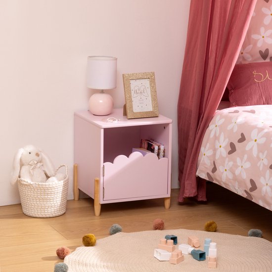 Atmosphera Bedside table with door - 36x33x40cm - Pink
