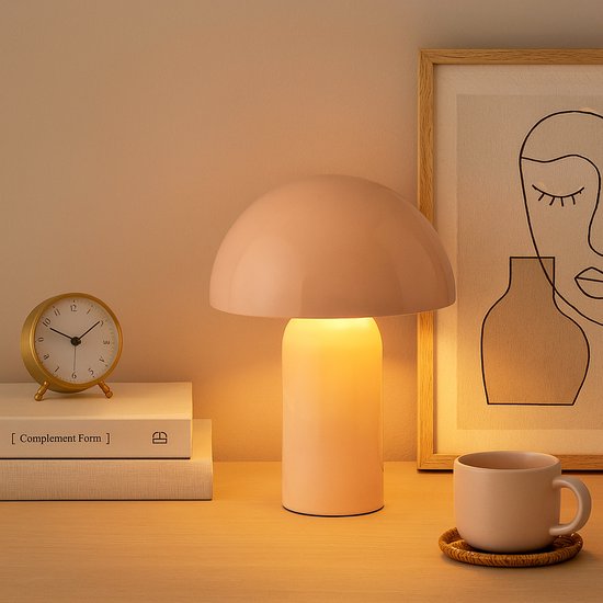 Atmosphera Lito Table Lamp / Mushroom Lamp - Ø20xH25 cm - Pink