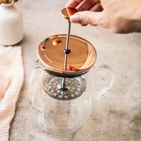 Klausberg KB7722 pistonmaker voor koffie en thee – dubbelwandig glas, 600 ml – foto 2