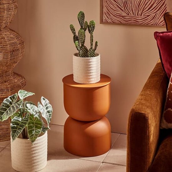 Atmosphera – Totem Coffee Table Palomba – Ochre Ø 31 cm Steel H 41.8 cm – No Assembly