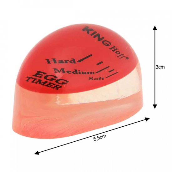 Kinghoff KH-1015 - Minuteur en forme d'œuf - Pour œufs - Change de couleur