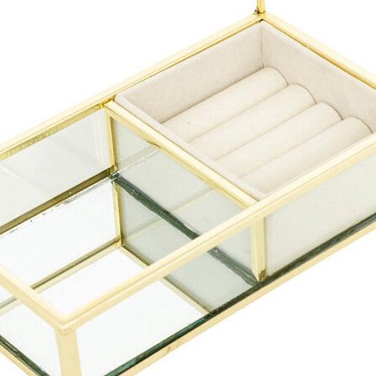 Atmosphera Isra sieradenhouder met spiegel – verguld metaal, 8 haken – foto 2