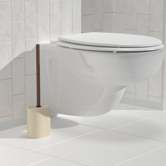 5Five Argiléo Toiletborstel in houder - 12x8x39cm - Beige