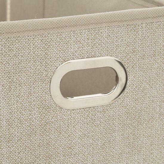 Aufbewahrungsbox - Aufbewahrungsbox-Set - Gesprenkelt - Faltbar - 2er-Set - Stoff-Aufbewahrungskorb - Mit Griff - 31 x 15,5 x 15,2 cm - Beige