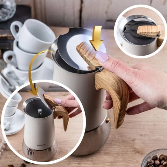 Klausberg Steel Espresso Maker - 450 ml Induction Suitable - KB-7996 - Percolator - Coffee Maker - Espresso Maker