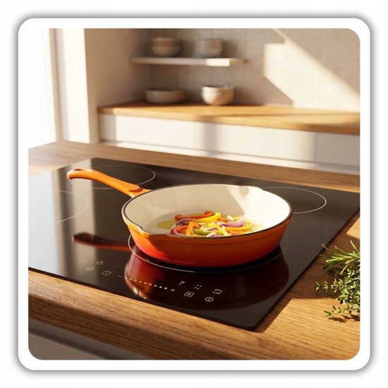 Hage – 4-teiliges gusseisernes Küchenset – Schmortopf 5 l 26 cm mit Deckel & Bratpfanne 20 cm – 2 Salz- und Pfeffermühlen 100 ml – Emailliert – Induktion, Gas & Backofen – Keramikmahlwerk – Orange