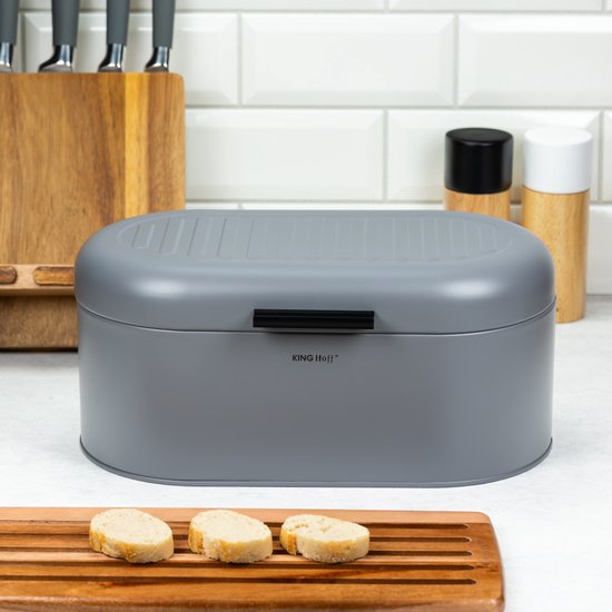 Kinghoff 1712 - Bread bin - grey - steel
