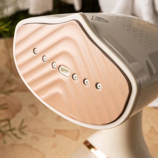 Klausberg - Kleidungsdampfer - Handdampfer - Textilglätter - Vertikaldampfer - Dampfbügeleisen - Für Kleidung und Textilien - 400 ml - 1500W - Beige