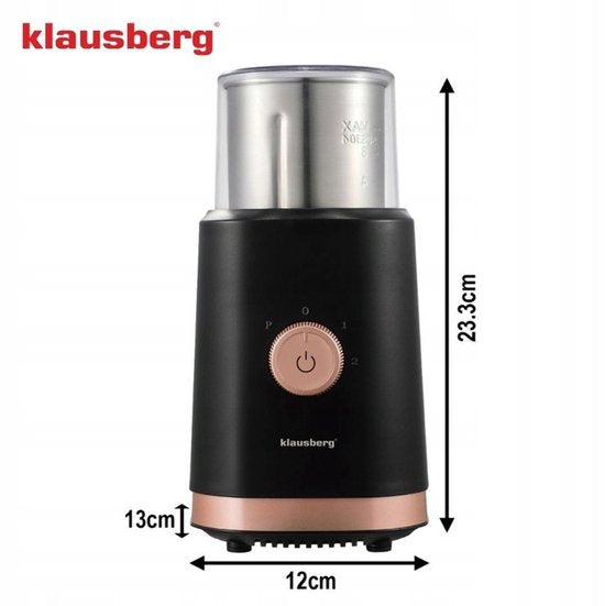 Klausberg KB-7992 elektrische koffie- en kruidenmolen 2-in-1 – 200 W, zwart – foto 2