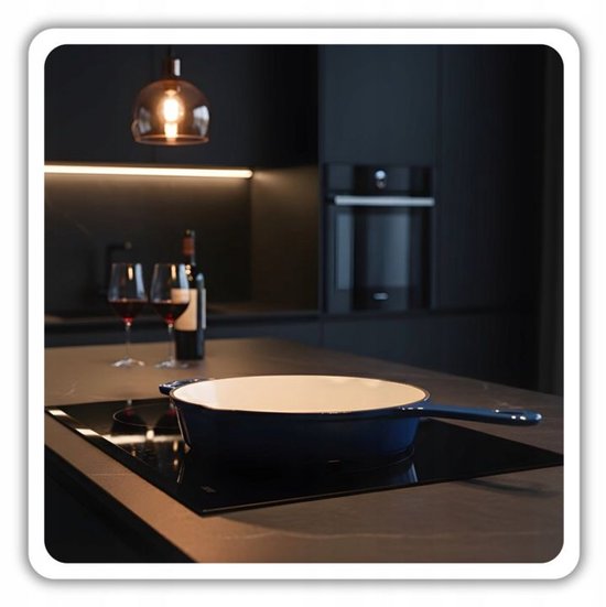 Hage - Bratpfanne - Emaillierte Gusseisen-Bratpfanne - Gusseisen-Bratpfanne - Geeignet für Induktion, Gas & Backofen - Ø26 cm - Blau