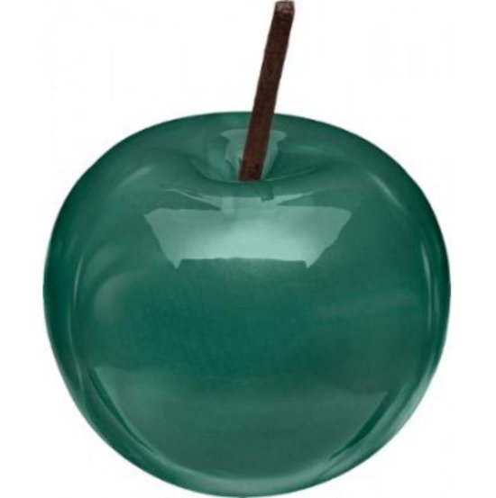 Decoratieve keramieken appels set van 3 - rood, geel en groen - 9 x 7 cm
