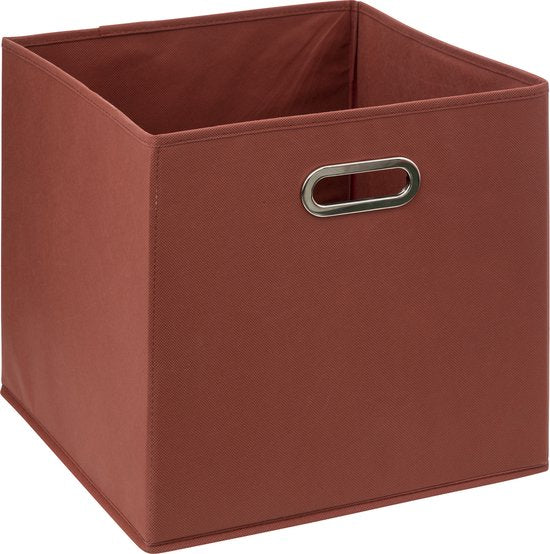 5Five Storage basket / cabinet basket - Stone red - 31 x 31 x 31 cm - 29 liters - Cube unit baskets - Fabric with reinforced bottom - Foldable